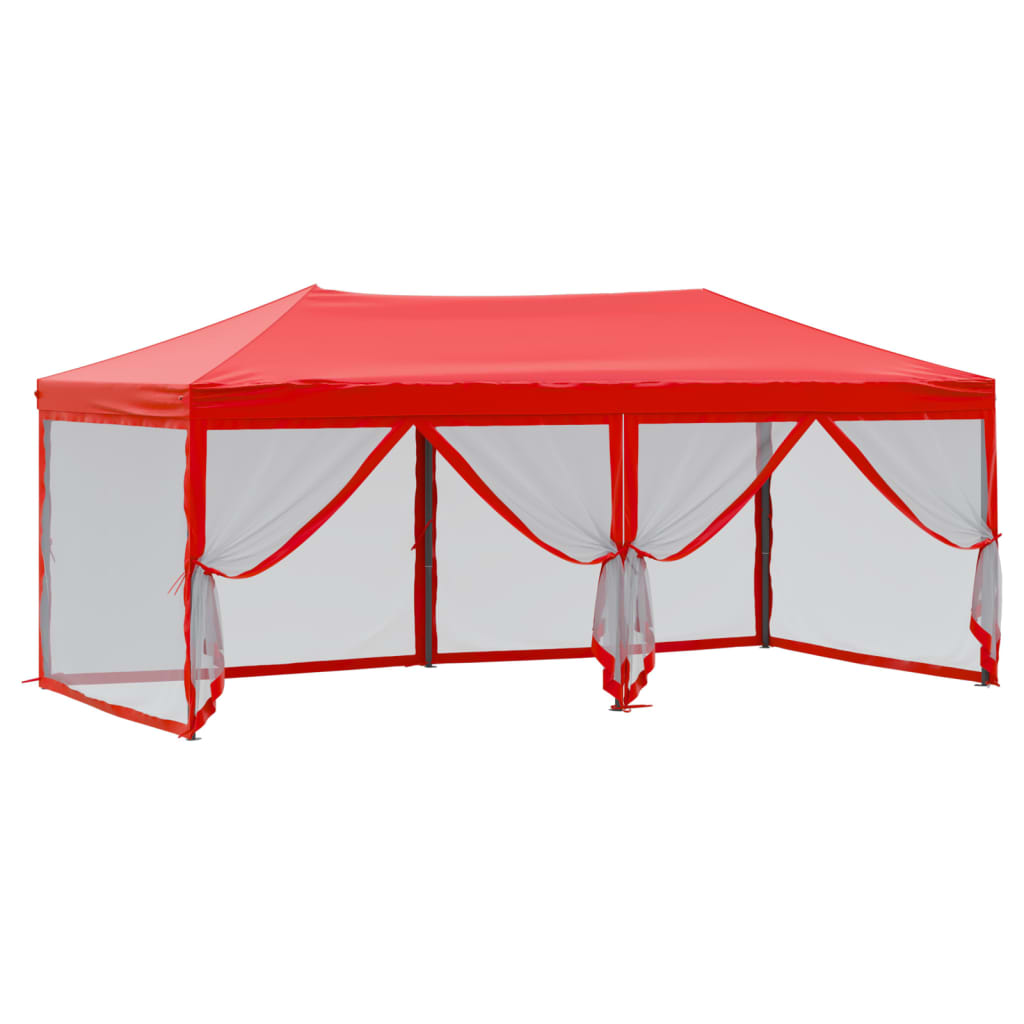 Tenda per Feste Pieghevole con Pareti Laterali Rosso 3x6 m 93555