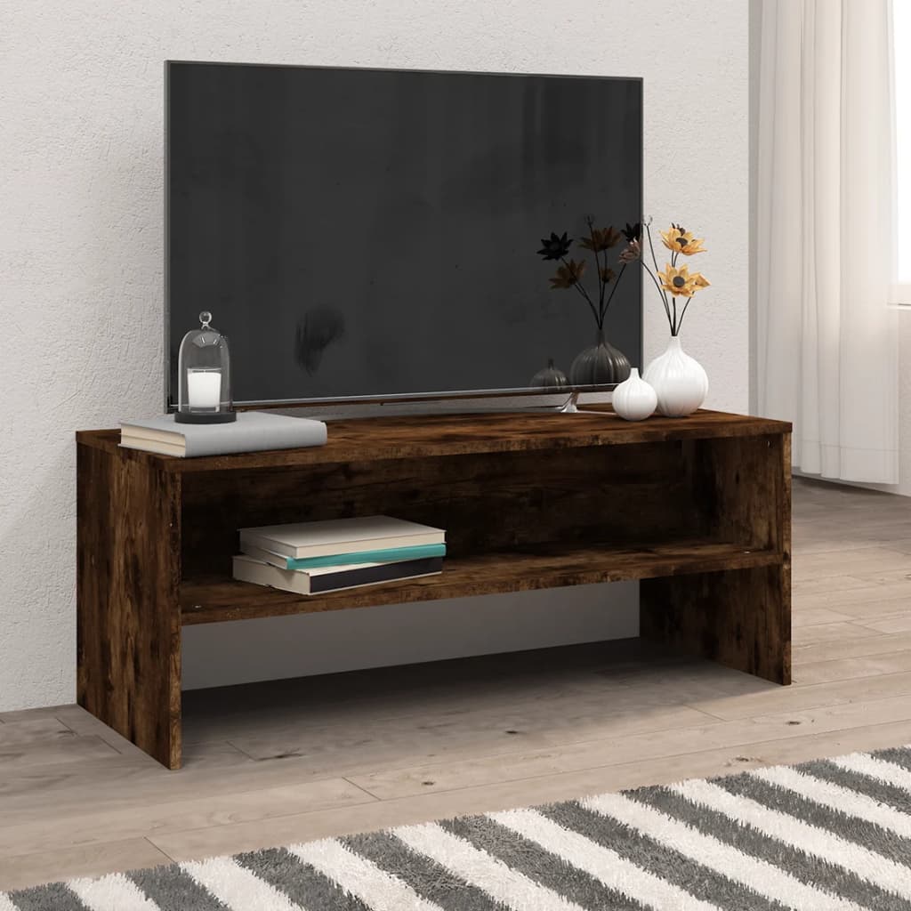 Mobile Porta TV Rovere Fumo 100x40x40 cm in Legno Multistrato cod mxl 12177