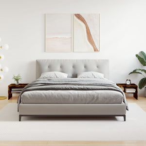 Comodini Rovere Fumo 2 pz-Set di 2 Tavolino da notte 40x30x30 cm Legno Multistrato 596915