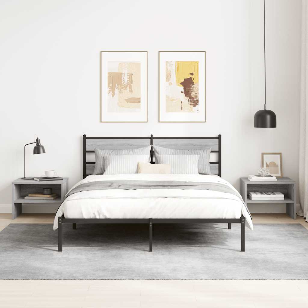 Comodino Grigio Sonoma 40x30x30 cm in Legno Multistrato 815239