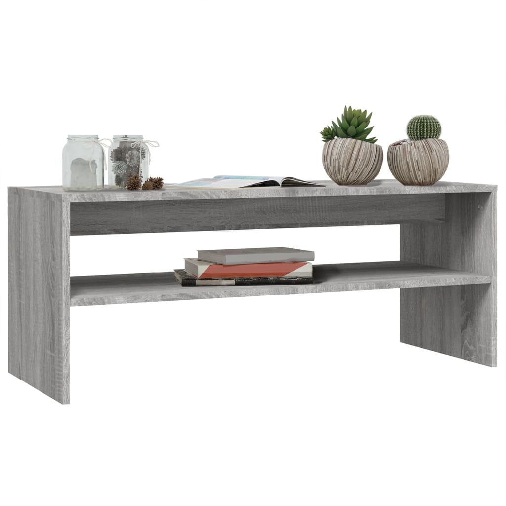 Tavolino da Salotto Grigio Sonoma 100x40x40cm Legno Multistrato 815256