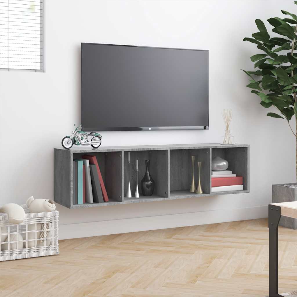 Libreria/Mobile TV Grigio Sonoma 143x30x36 cm Legno Multistrato cod mxl 33070
