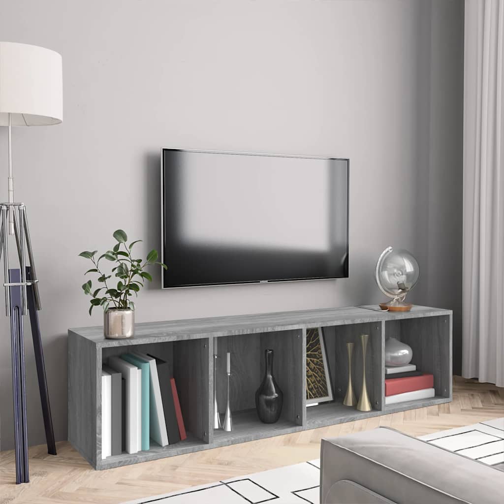 Libreria/Mobile TV Grigio Sonoma 143x30x36 cm Legno Multistrato cod mxl 33070