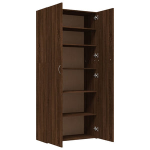 Scarpiera Rovere Marrone 80x35,5x180 cm in Legno Multistrato 815278