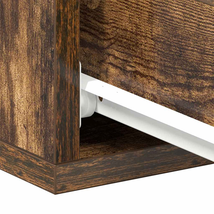 Comodini Pensili Rovere Fumo 2pz 40x30x15 cm Legno Multistrato 815283