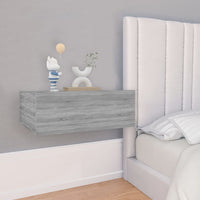 Comodino Pensile Grigio Sonoma 40x30x15cm in Legno Multistrato 815284