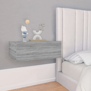 Comodino Pensile Grigio Sonoma 40x30x15cm in Legno Multistrato 815284