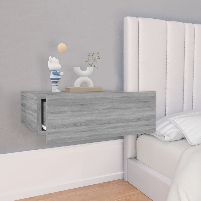 Comodini Pensili Grigio Sonoma 2pz 40x30x15cm Legno Multistrato 815285