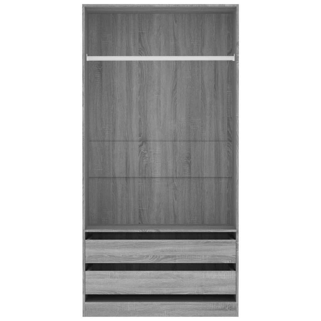 Armadio Grigio Sonoma 100x50x200 cm in Legno Multistrato cod mxl 67452