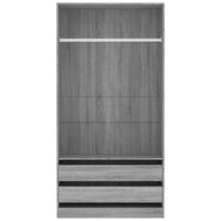 Armadio Grigio Sonoma 100x50x200 cm in Legno Multistrato cod mxl 67452
