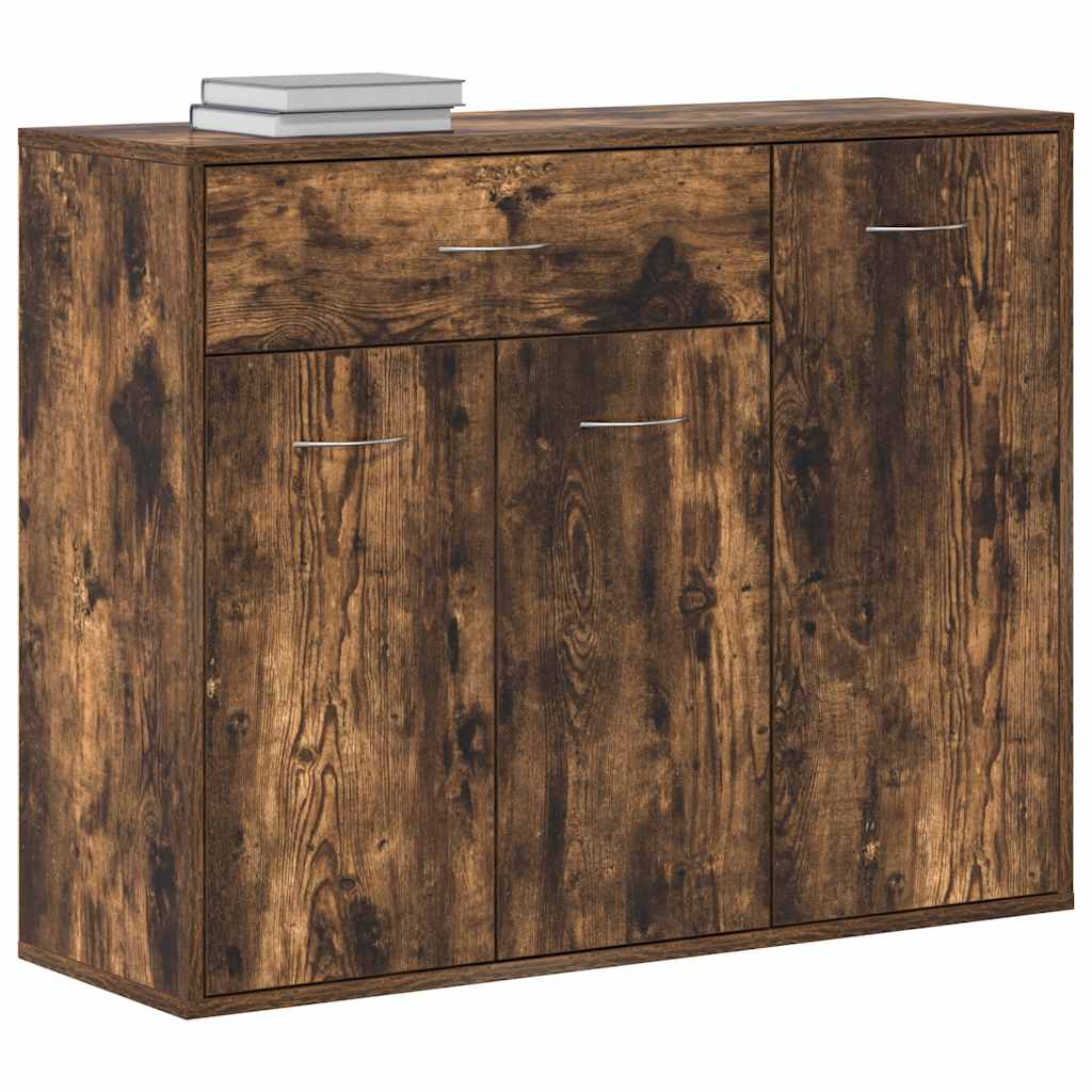 Credenza Rovere Fumo 88x30x70 cm in Legno Ingegnerizzato