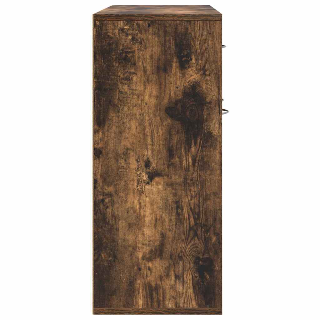 Credenza Rovere Fumo 88x30x70 cm in Legno Ingegnerizzato 815366