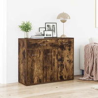 Credenza Rovere Fumo 88x30x70 cm in Legno Ingegnerizzato 815366