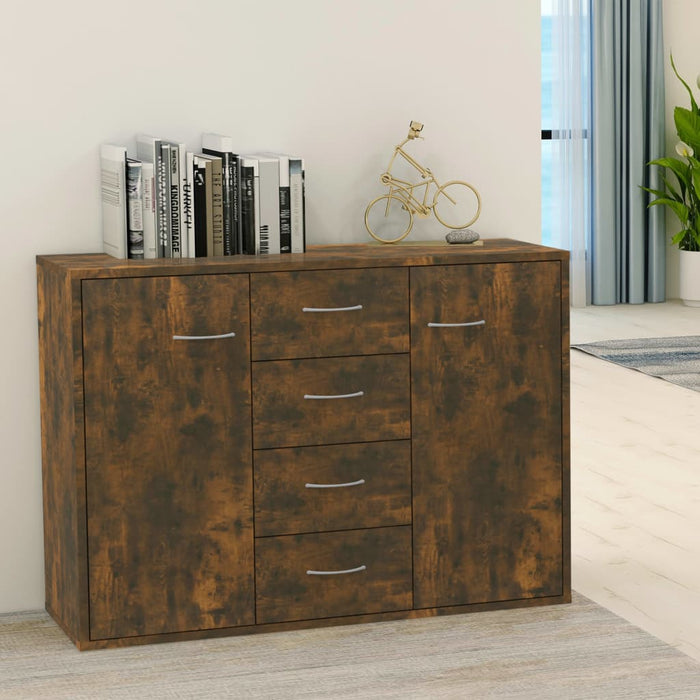 Credenza-Buffet-Armadio da cucina Rovere Fumo 88x30x65 cm in Legno Multistrato