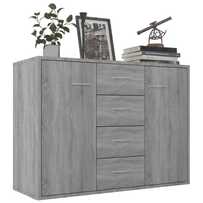 Credenza Grigio Sonoma 88x30x65 cm in Legno Multistrato 815370