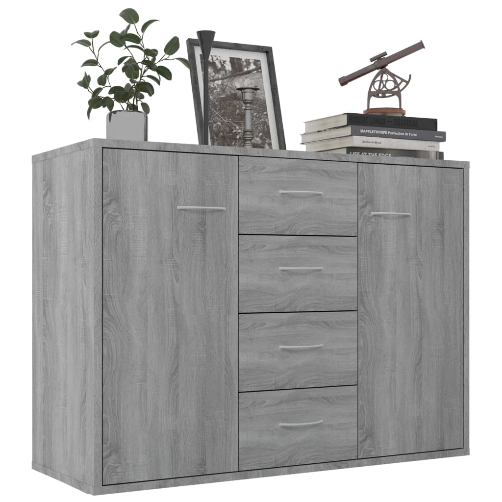 Credenza Grigio Sonoma 88x30x65 cm in Legno Multistrato 815370