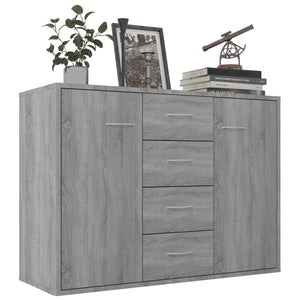 Credenza Grigio Sonoma 88x30x65 cm in Legno Multistrato 815370