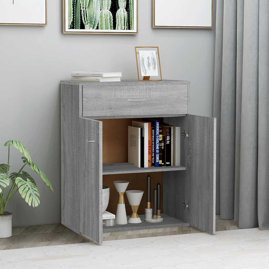 Credenza Grigio Sonoma 60x30x75 cm in Legno Multistrato 815376