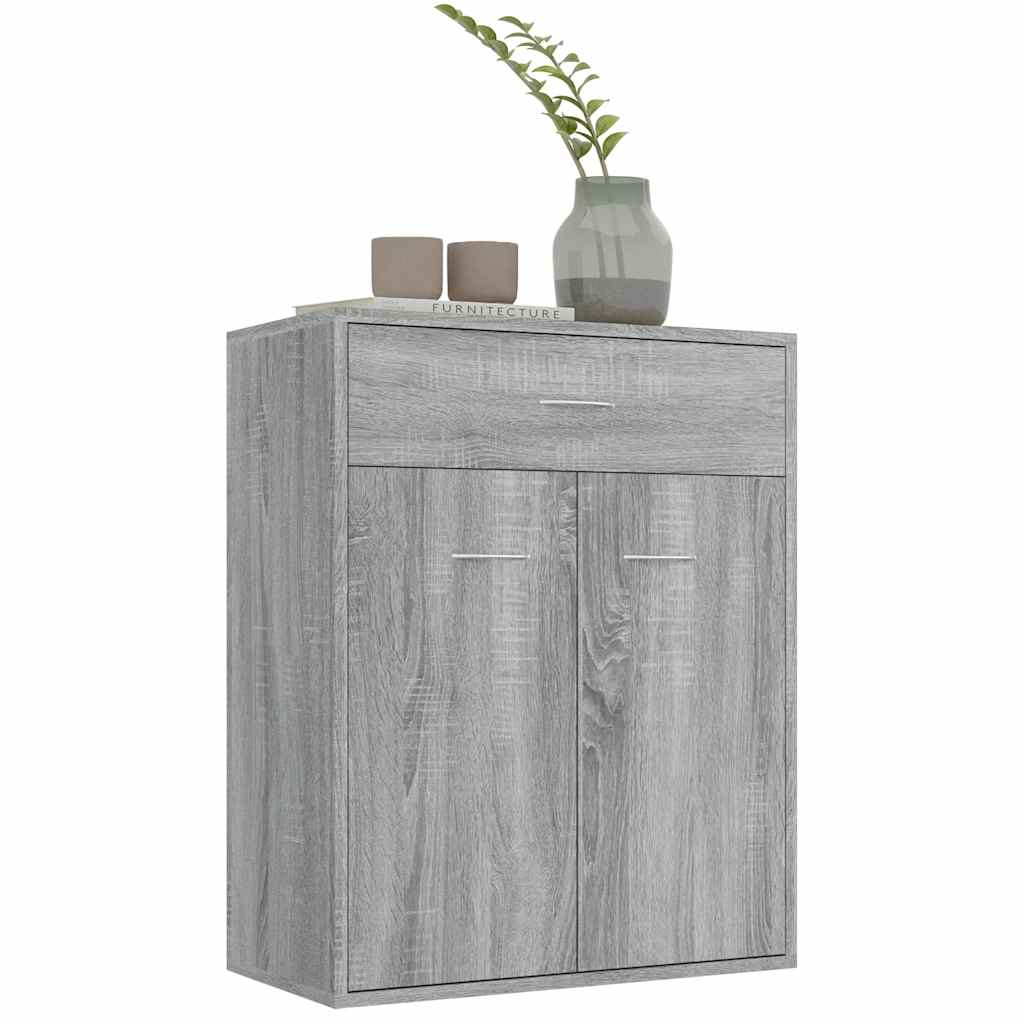 Credenza Grigio Sonoma 60x30x75 cm in Legno Multistrato 815376