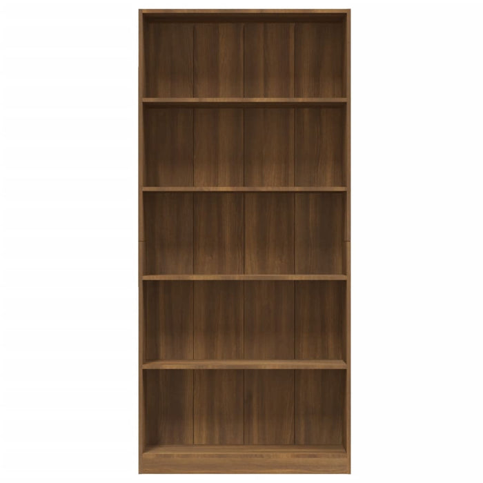 Libreria 5 Ripiani Rovere Marrone 80x24x175cm Legno Multistrato 815395