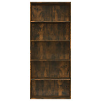 Libreria a 5 Ripiani Rovere Fumo 80x30x189 cm Legno Multistrato 815402