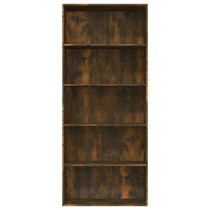 Libreria a 5 Ripiani Rovere Fumo 80x30x189 cm Legno Multistrato 815402