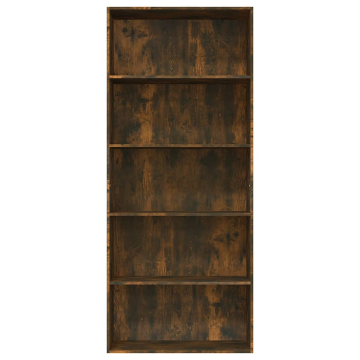 Libreria a 5 Ripiani Rovere Fumo 80x30x189 cm Legno Multistrato 815402