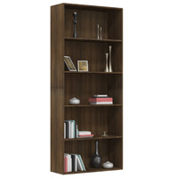 Libreria 5 Ripiani Rovere Marrone 80x30x189cm Legno Multistrato 815404