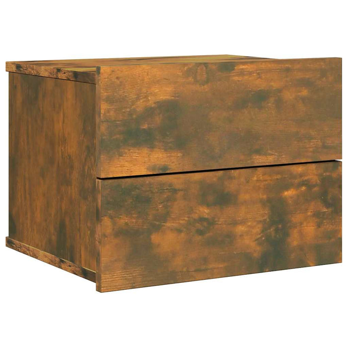 Comodini Rovere Fumo 2 pz 40x30x30 cm Legno Multistrato 815412