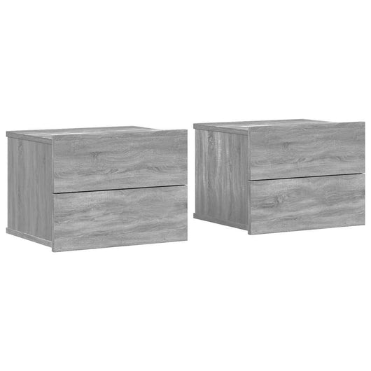 Comodini Grigio Sonoma 2 pz-Set di 2 Tavolino da notte 40x30x30 cm in Legno Multistrato 410389
