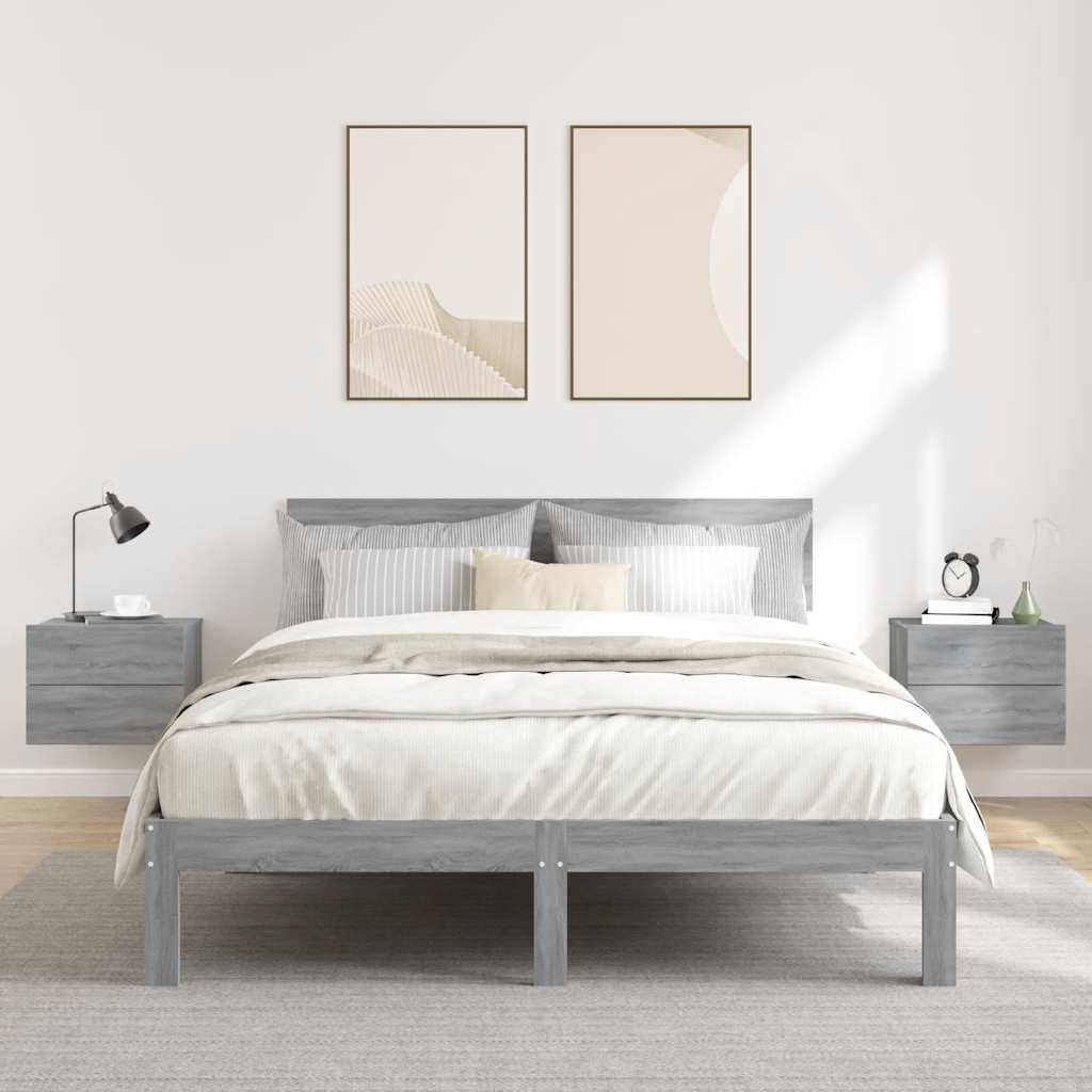 Comodini Grigio Sonoma 2 pz-Set di 2 Tavolino da notte 40x30x30 cm in Legno Multistrato 410389