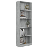 Libreria 5 Ripiani Grigio Sonoma 60x24x175 cm Legno Multistrato cod mxl 23057