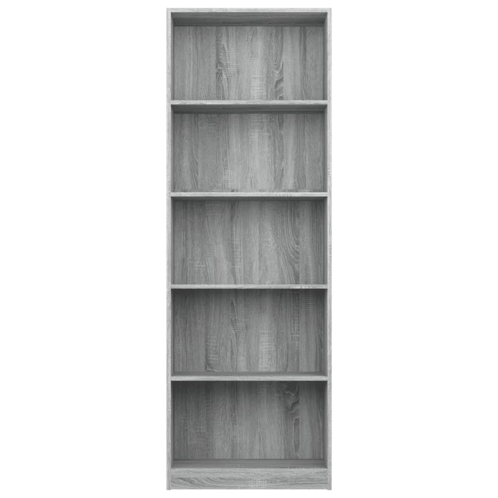 Libreria 5 Ripiani Grigio Sonoma 60x24x175 cm Legno Multistrato cod mxl 23057