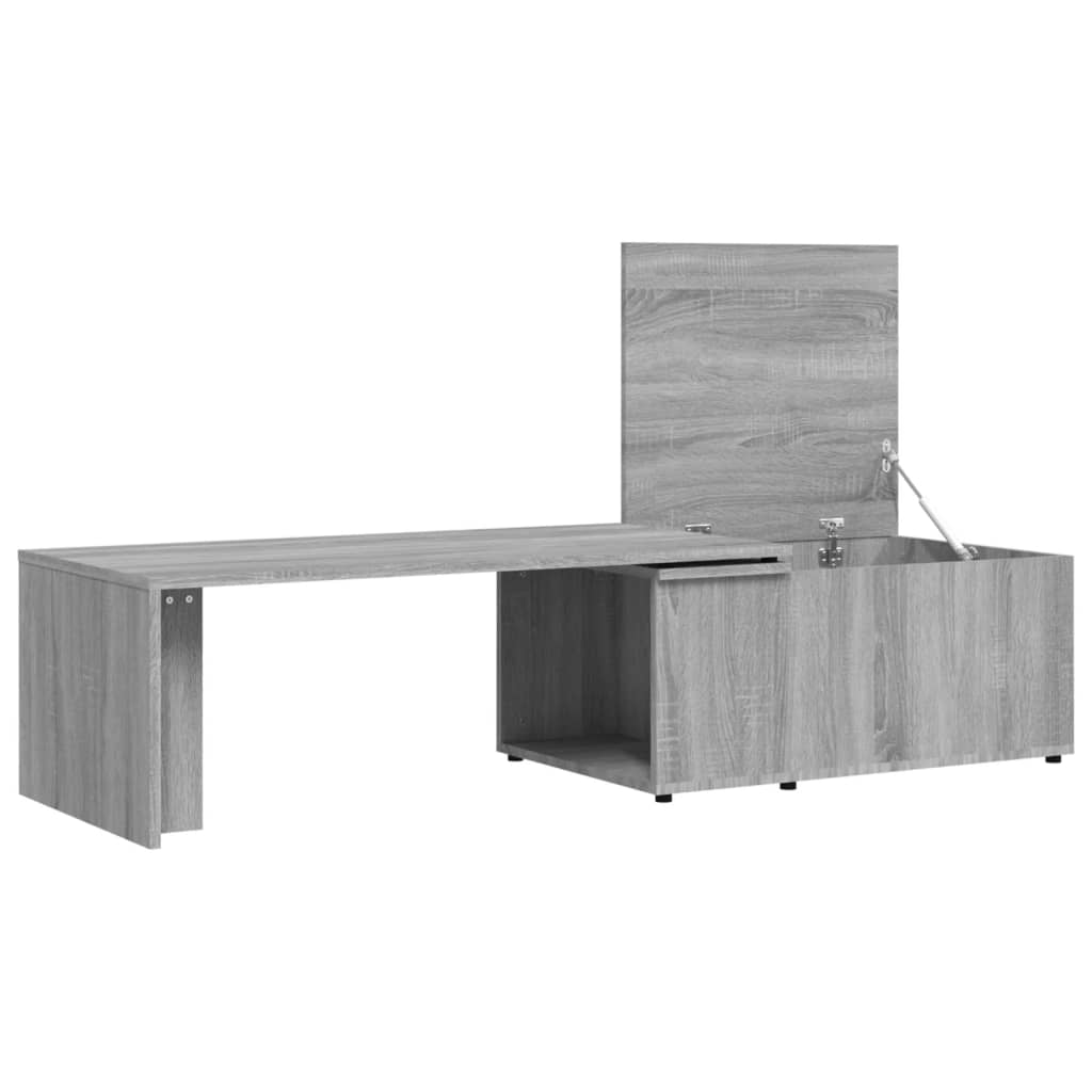 Tavolino da Salotto-Tavolino da soggiorno-Tavolo Grigio Sonoma 150x50x35cm Legno Multistrato