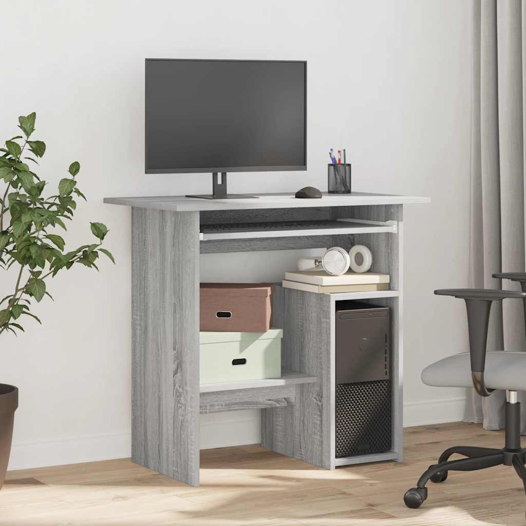 Scrivania Grigio Sonoma 80x45x74 cm in Legno Multistrato 815478