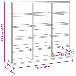 Mobile Porta CD Grigio Sonoma 102x23x89,5 cm Legno Multistrato cod mxl 73126