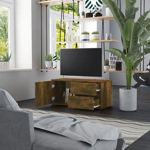 Mobile Porta TV Rovere Fumo 80x34x36 cm in Legno Multistrato 815495