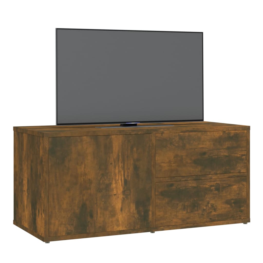 Mobile Porta TV Rovere Fumo 80x34x36 cm in Legno Multistrato 815495