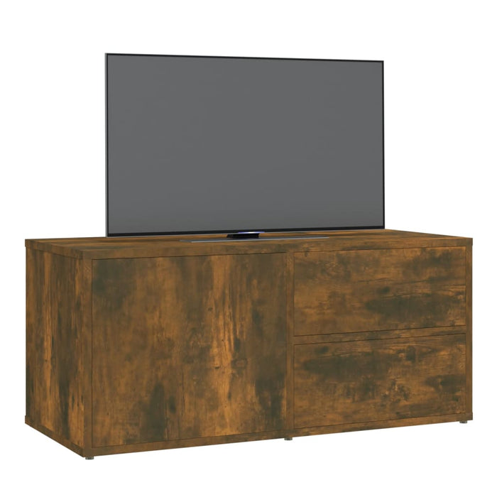 Mobile Porta TV Rovere Fumo 80x34x36 cm in Legno Multistrato 815495