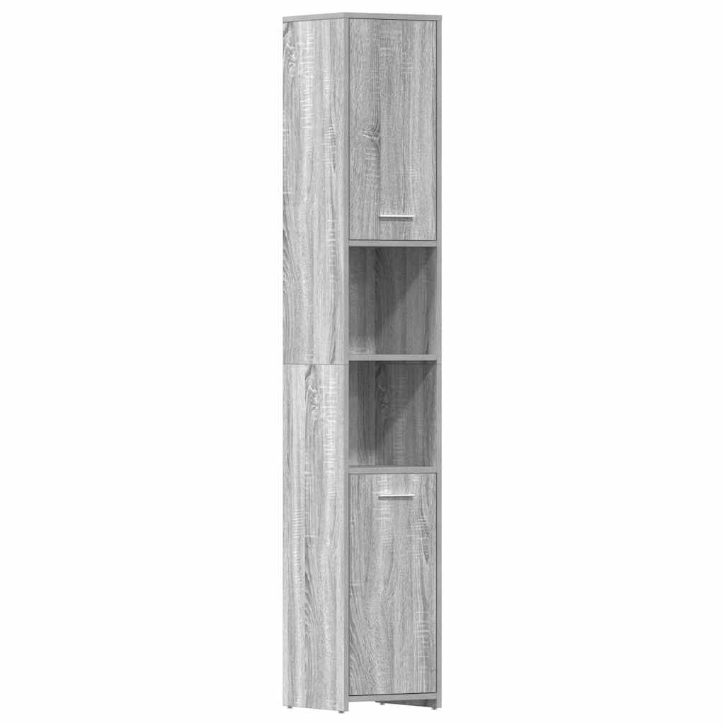 Armadietto Bagno Grigio Sonoma 30x30x183,5 cm Legno tecnico 815520
