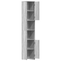 Armadietto Bagno Grigio Sonoma 30x30x183,5 cm Legno tecnico 815520