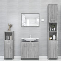 Armadietto Bagno Grigio Sonoma 30x30x183,5 cm Legno tecnico 815520