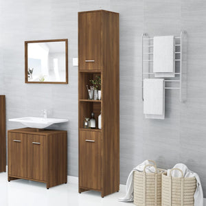 Armadietto Bagno Rovere Marrone 30x30x183,5cm Legno tecnico 815521