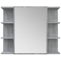 Mobile specchio da bagno 80 x 20,5 x 64 cm legno grigio 02_0006741