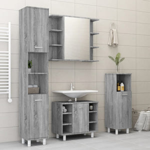 Mobile da Bagno Grigio Sonoma 80x20,5x64cm in Legno Multistrato 815523