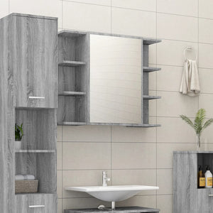 Mobile da Bagno Grigio Sonoma 80x20,5x64cm in Legno Multistrato 815523