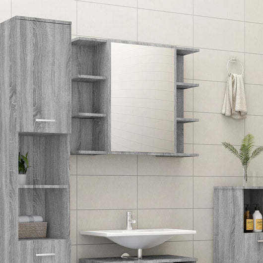 Mobile da Bagno Grigio Sonoma 80x20,5x64cm in Legno Multistrato 815523