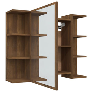 Mobile specchio da bagno 80 x 20,5 x 64 cm legno marrone 02_0006721