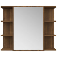 Mobile specchio da bagno 80 x 20,5 x 64 cm legno marrone 02_0006721