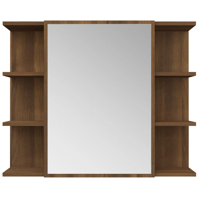 Mobile specchio da bagno 80 x 20,5 x 64 cm legno marrone 02_0006721